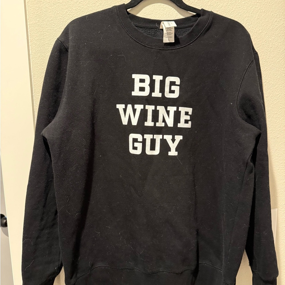 Big Wine Guy Black Crewneck Sweatshirt